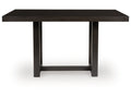 Neymorton Dark Grayish Brown Rectangular Dining Room Counter Table