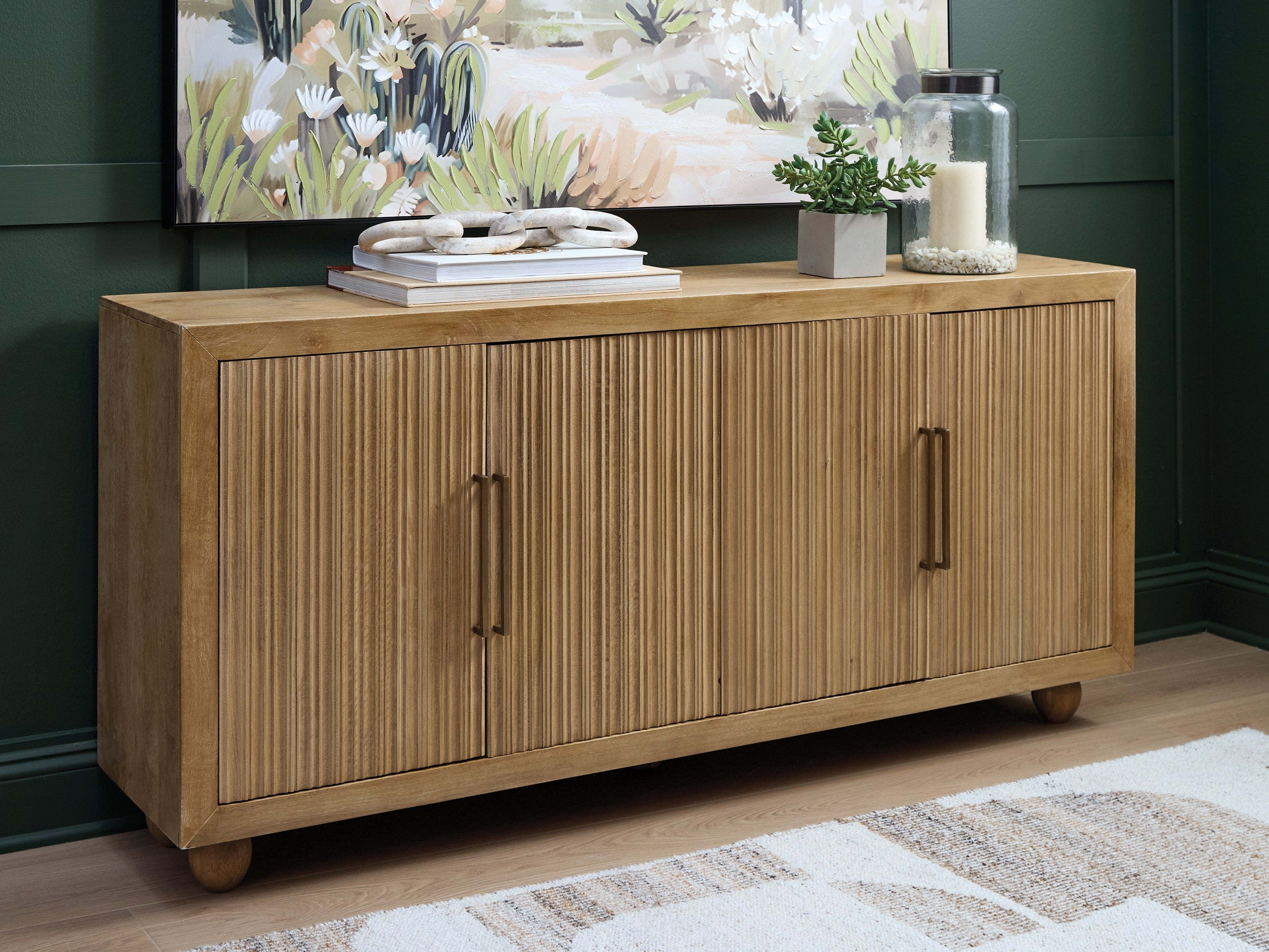 Niam Light Antique Beige Accent Cabinet