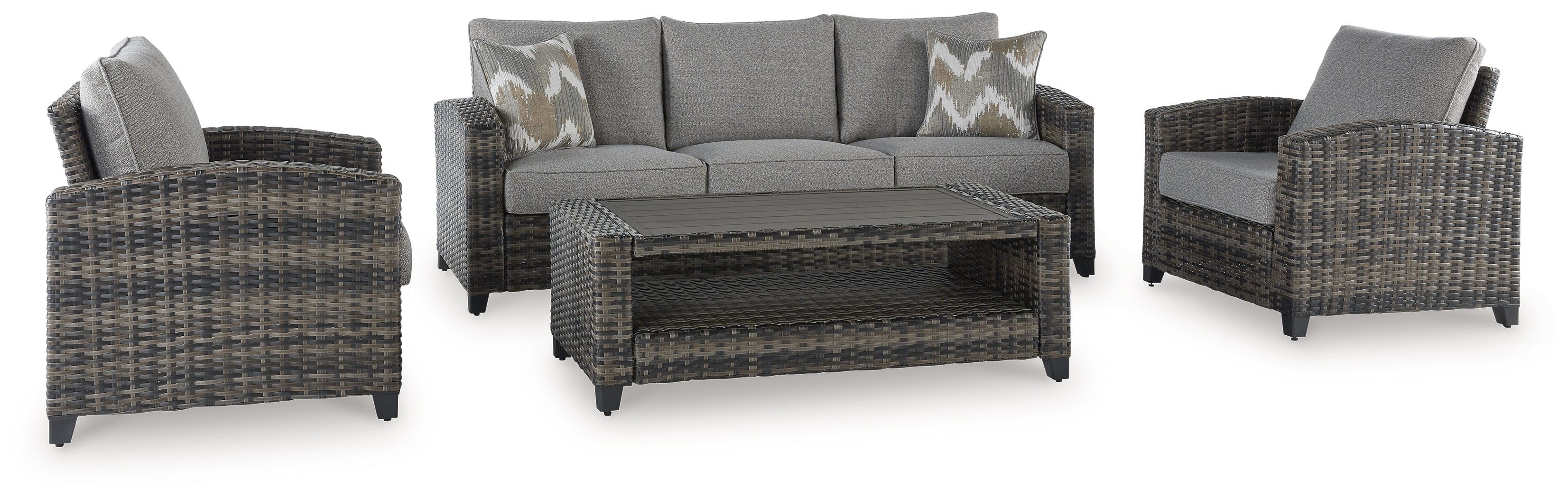Oasis Court Gray Outdoor Seating Group (Set of 4)