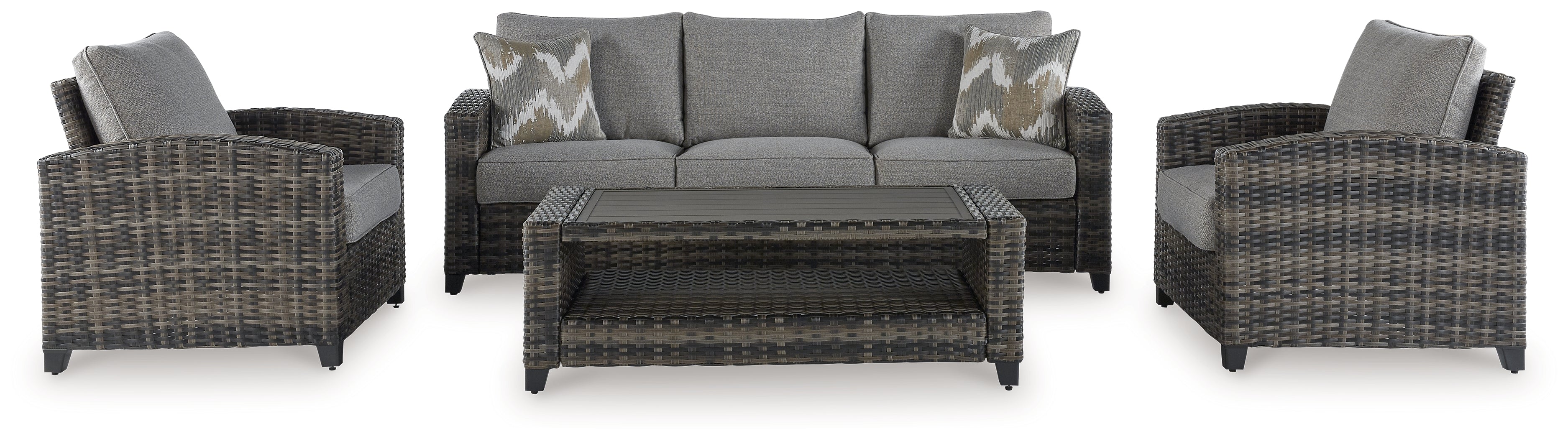 Oasis Court Gray Outdoor Seating Group (Set of 4)