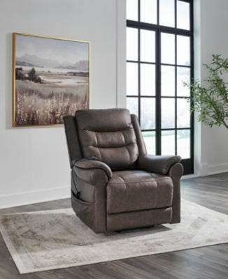 Oatman Umber Power Lift Recliner