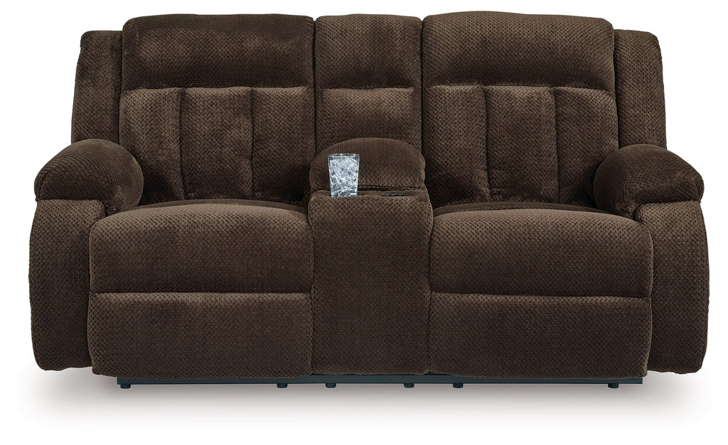 Observation Chocolate Power Reclining Sofa and Loveseat