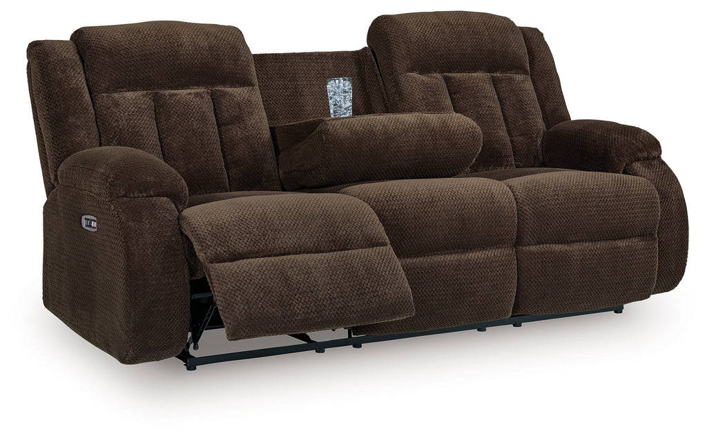 Observation Chocolate Power Reclining Sofa and Loveseat