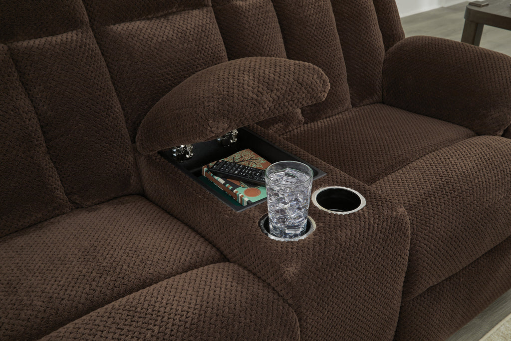 Observation Chocolate Power Reclining Sofa and Loveseat