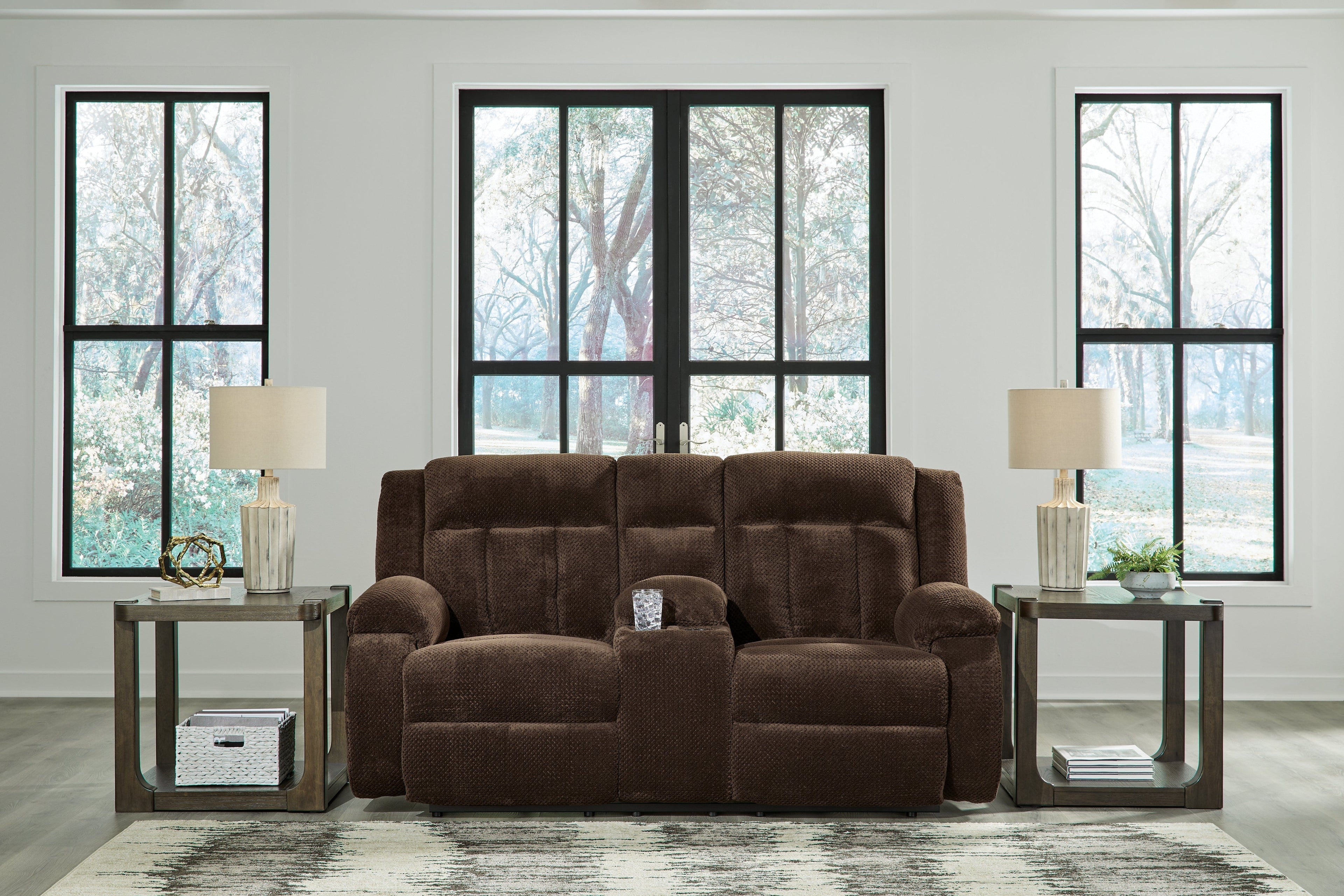 Observation Chocolate Power Reclining Sofa and Loveseat