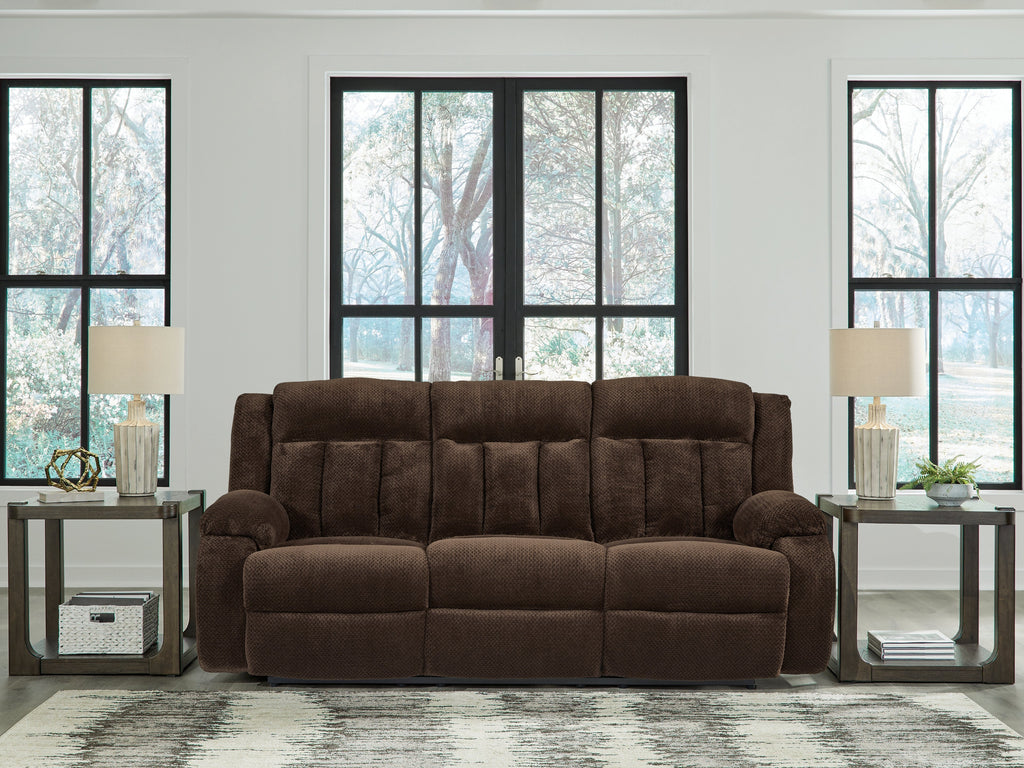 Observation Chocolate Power Reclining Sofa and Loveseat