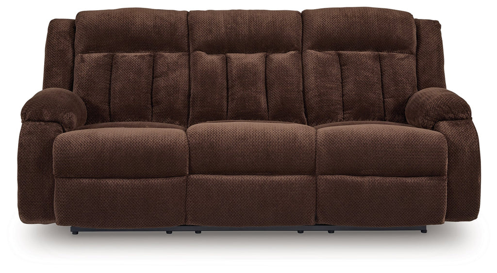 Observation Chocolate Power Reclining Sofa w/Drop Down Table