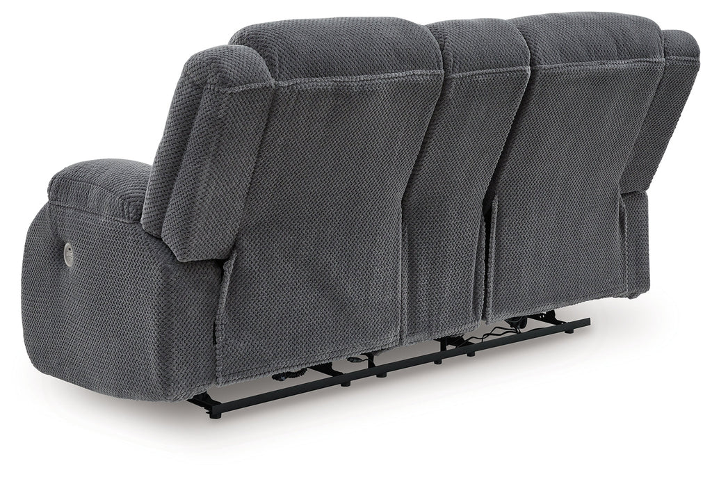 Observation Steel Reclining Power Loveseat w/Console