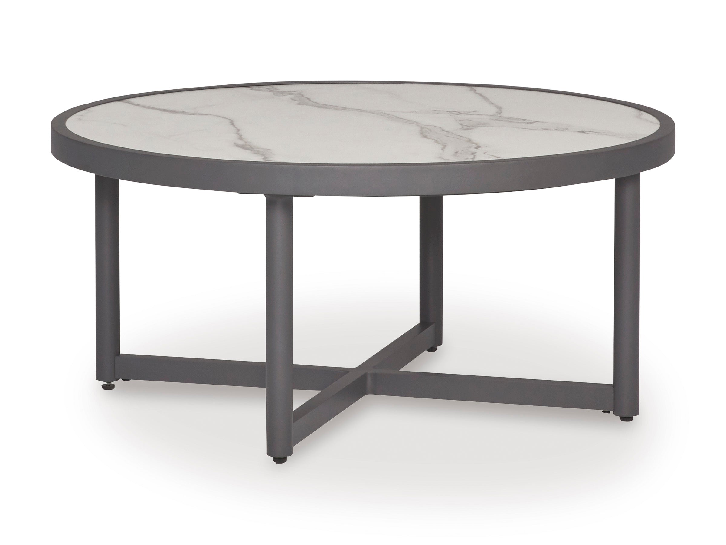 Ocean Beach Gray Round Cocktail Table
