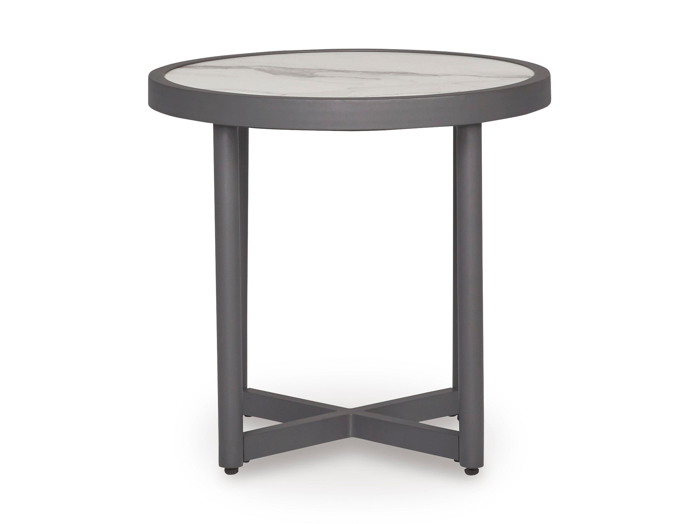 Ocean Beach Gray Round End Table