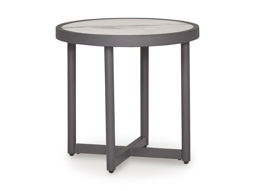 Ocean Beach Gray Round End Table