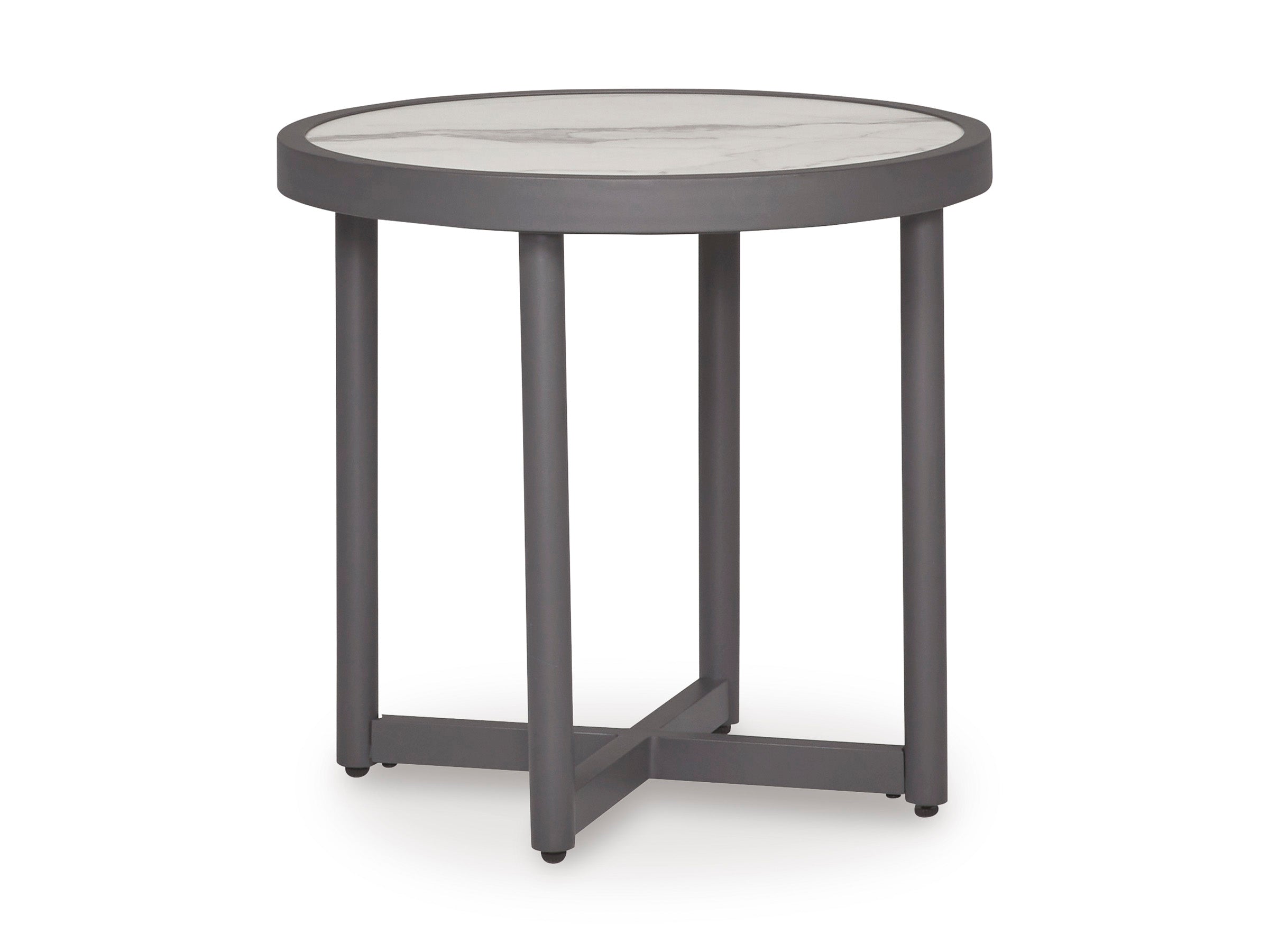 Ocean Beach Gray Round End Table