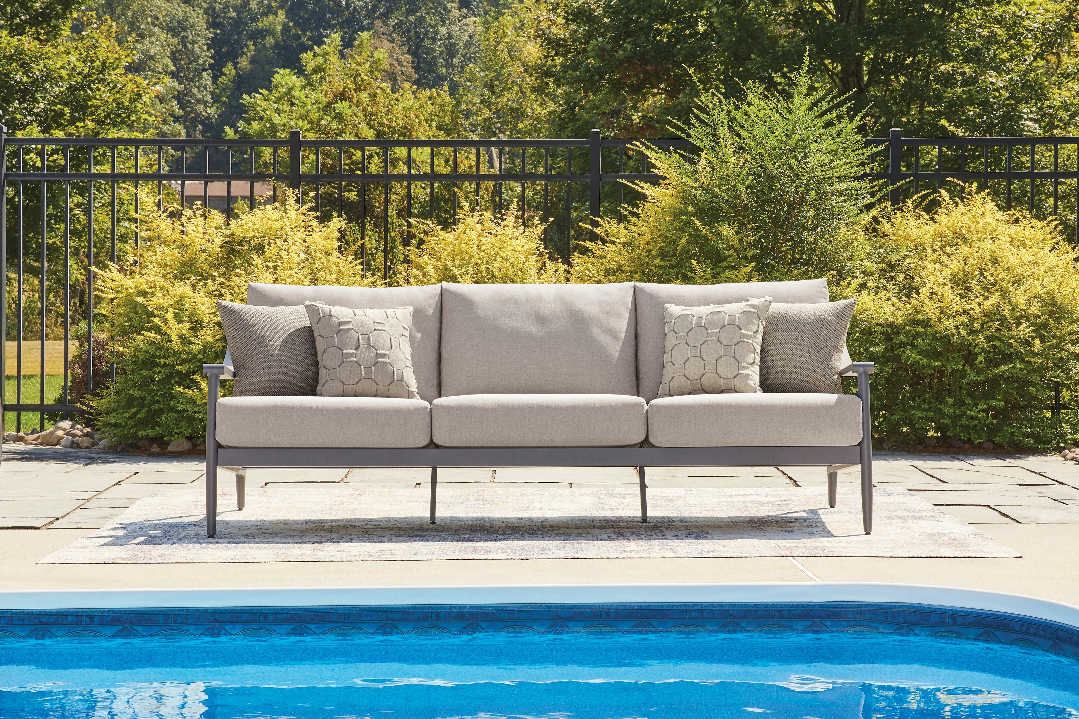 Ocean Beach Gray Sofa with Cushion