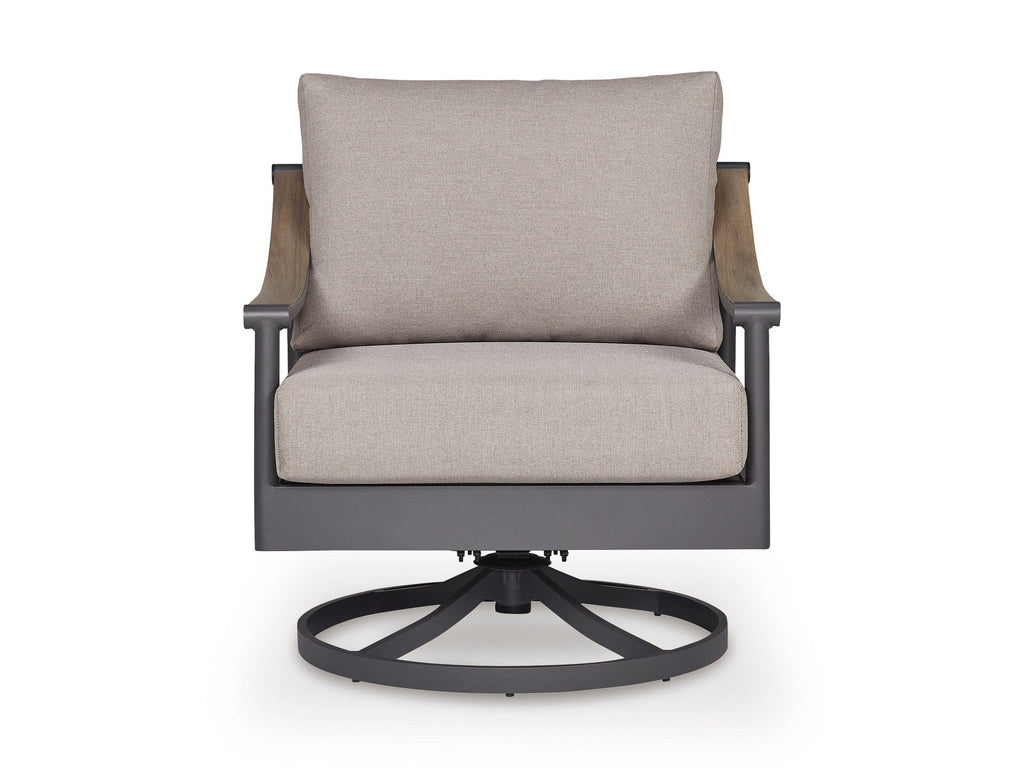 Ocean Beach Gray Swivel Lounge w/ Cushion