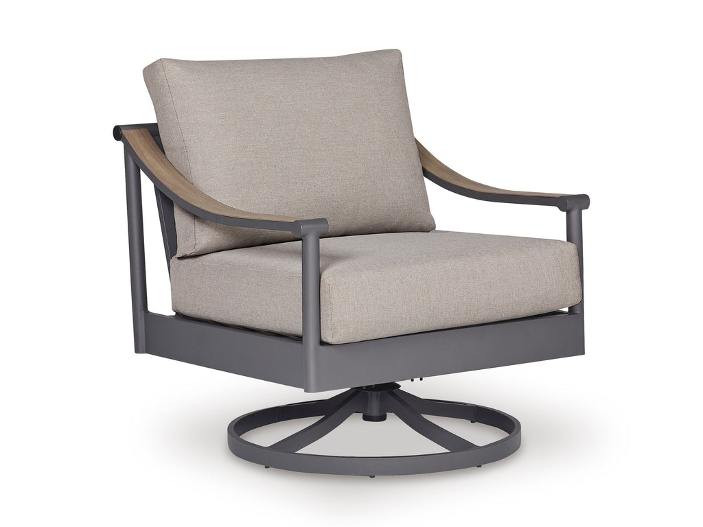 Ocean Beach Gray Swivel Lounge w/ Cushion