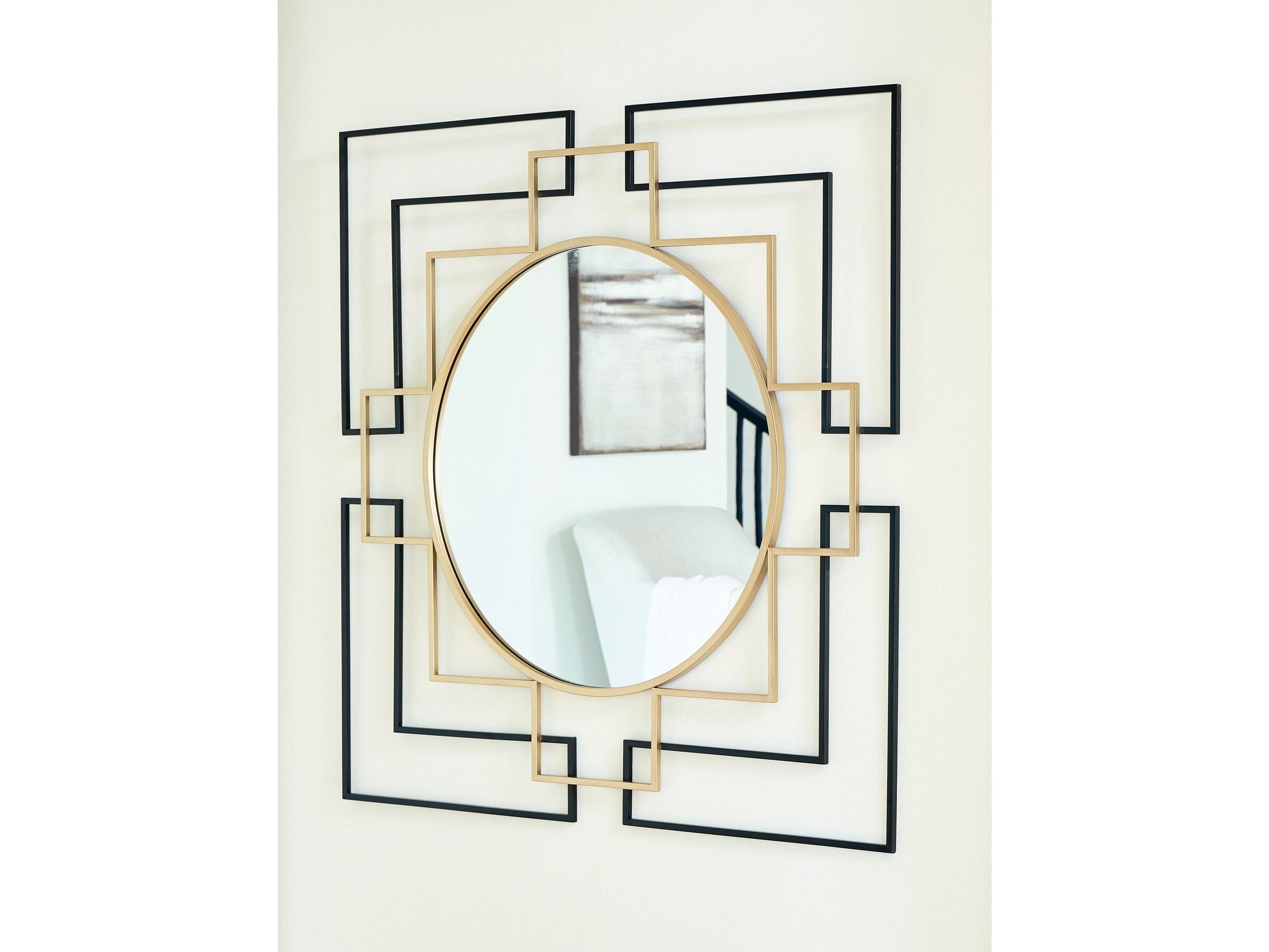Oceanal Black/Gold Finish Accent Mirror