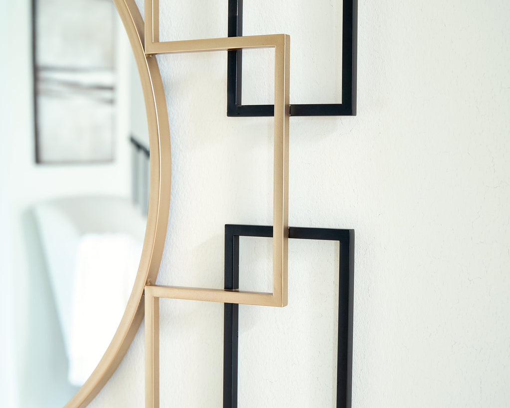 Oceanal Black/Gold Finish Accent Mirror