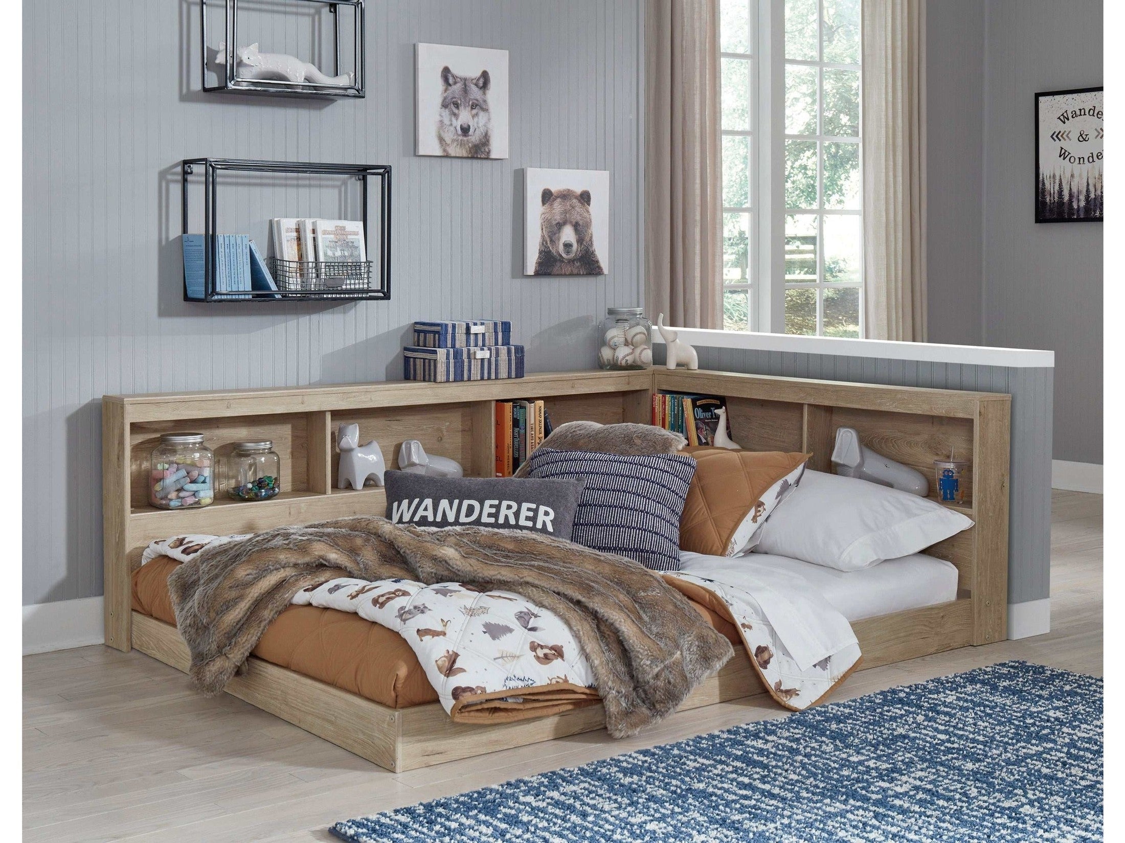 Oliah Full Bookcase Storage Bed