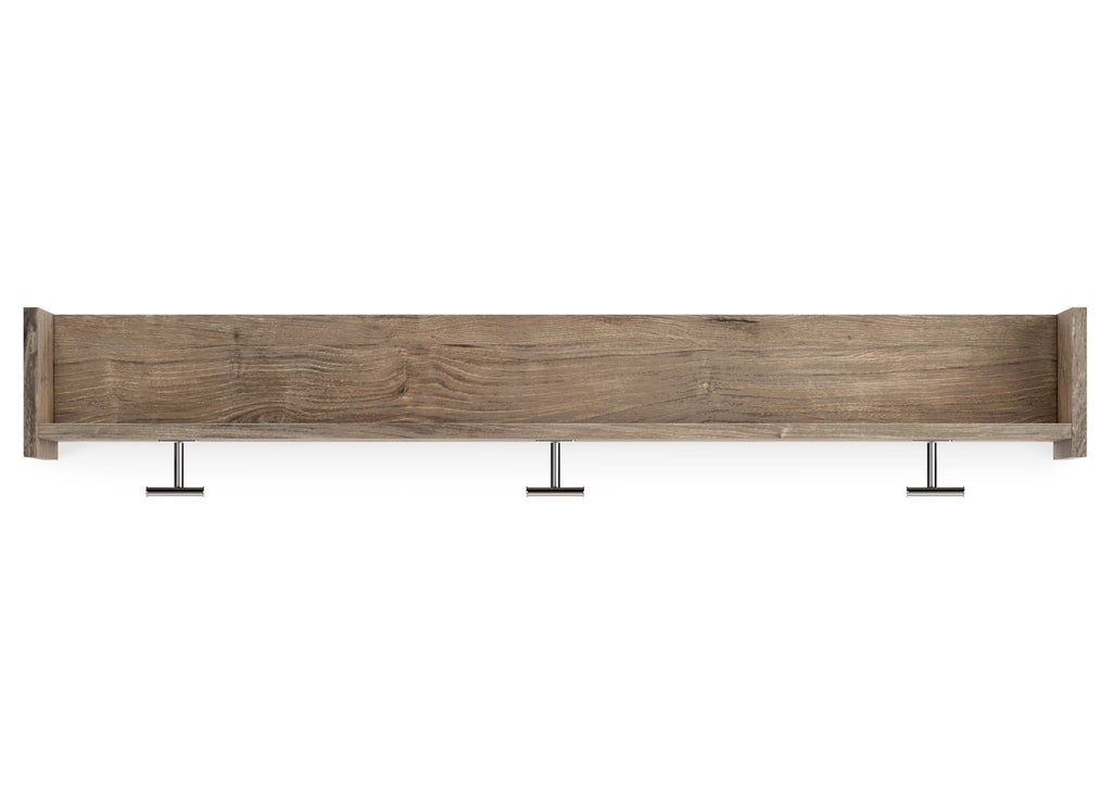 Oliah Natural Wall Mounted Coat Rack with Shelf