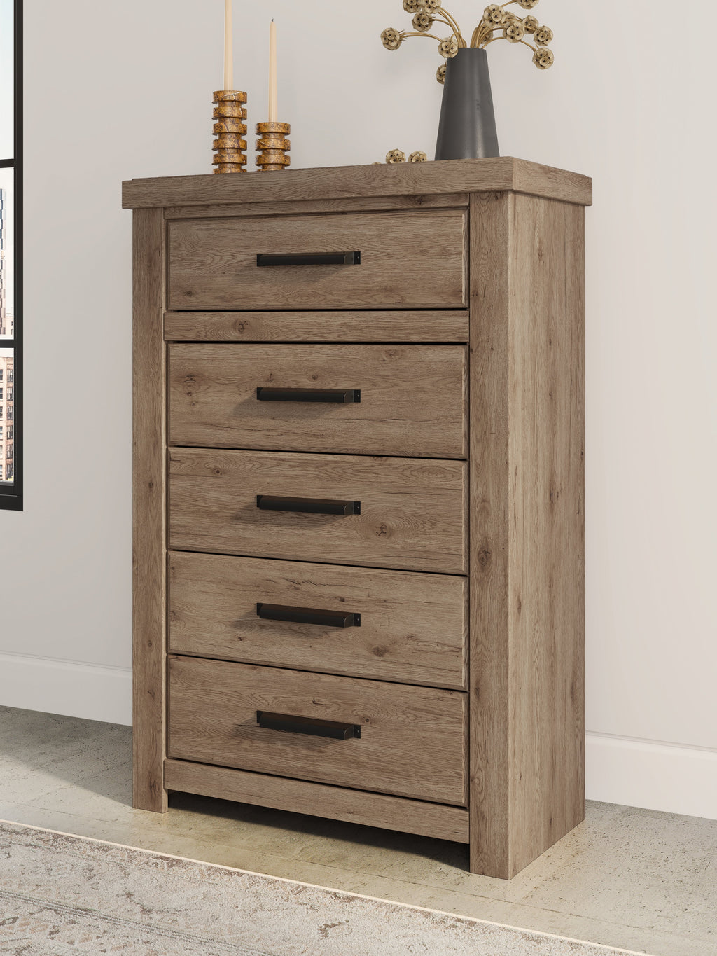 Oliandon Light Brown Chest of Drawers