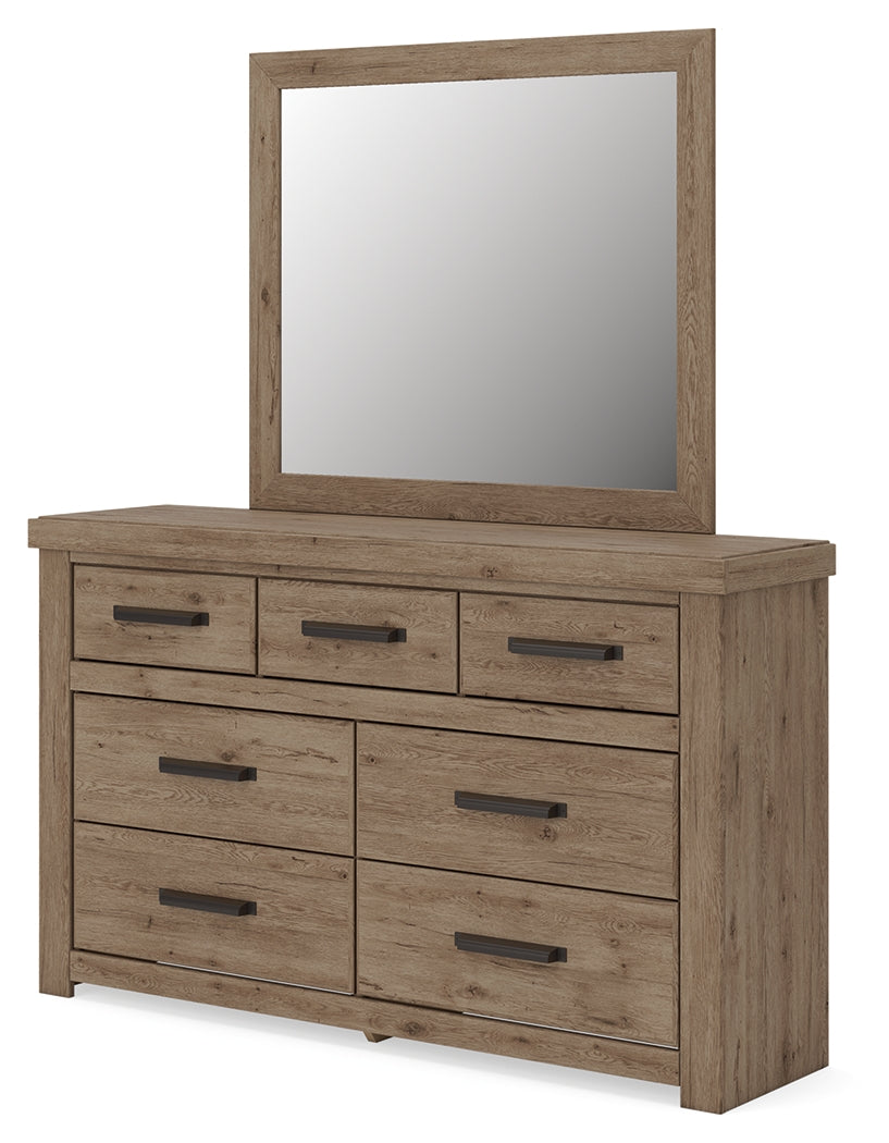 Oliandon Light Brown Dresser and Mirror