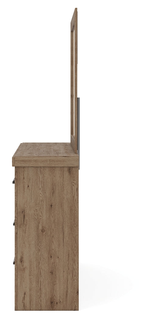 Oliandon Light Brown Dresser and Mirror