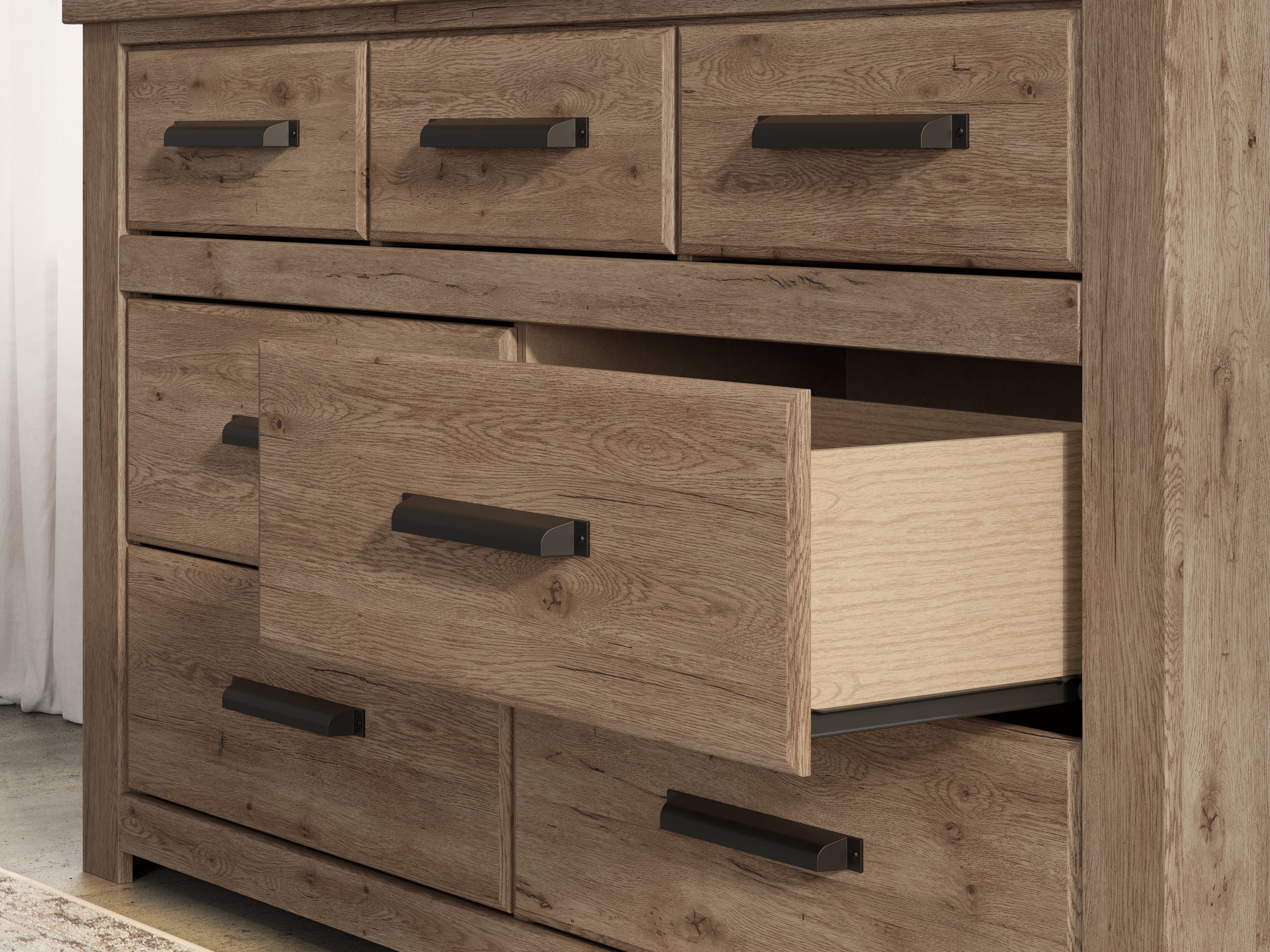 Oliandon Light Brown Dresser and Mirror