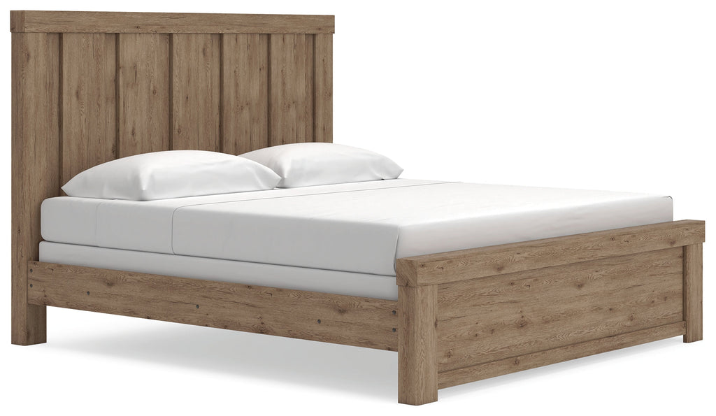 Oliandon Light Brown King Panel Bed