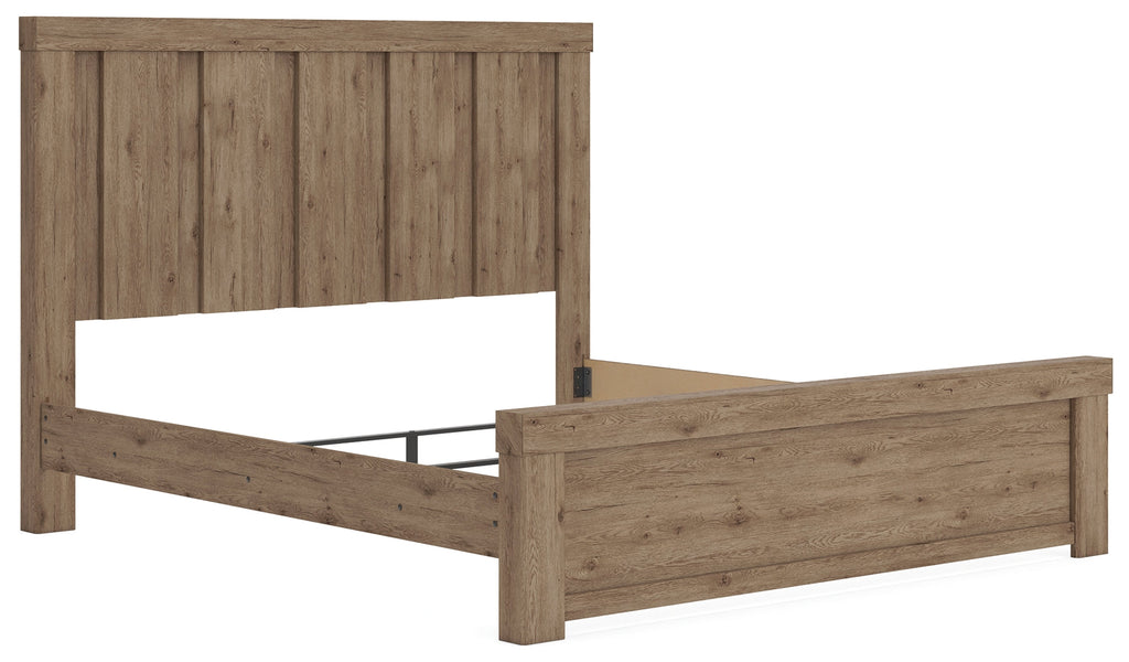 Oliandon Light Brown King Panel Bed