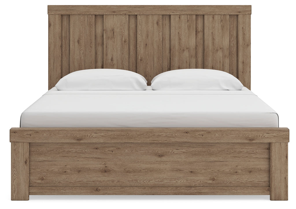 Oliandon Light Brown King Panel Bed