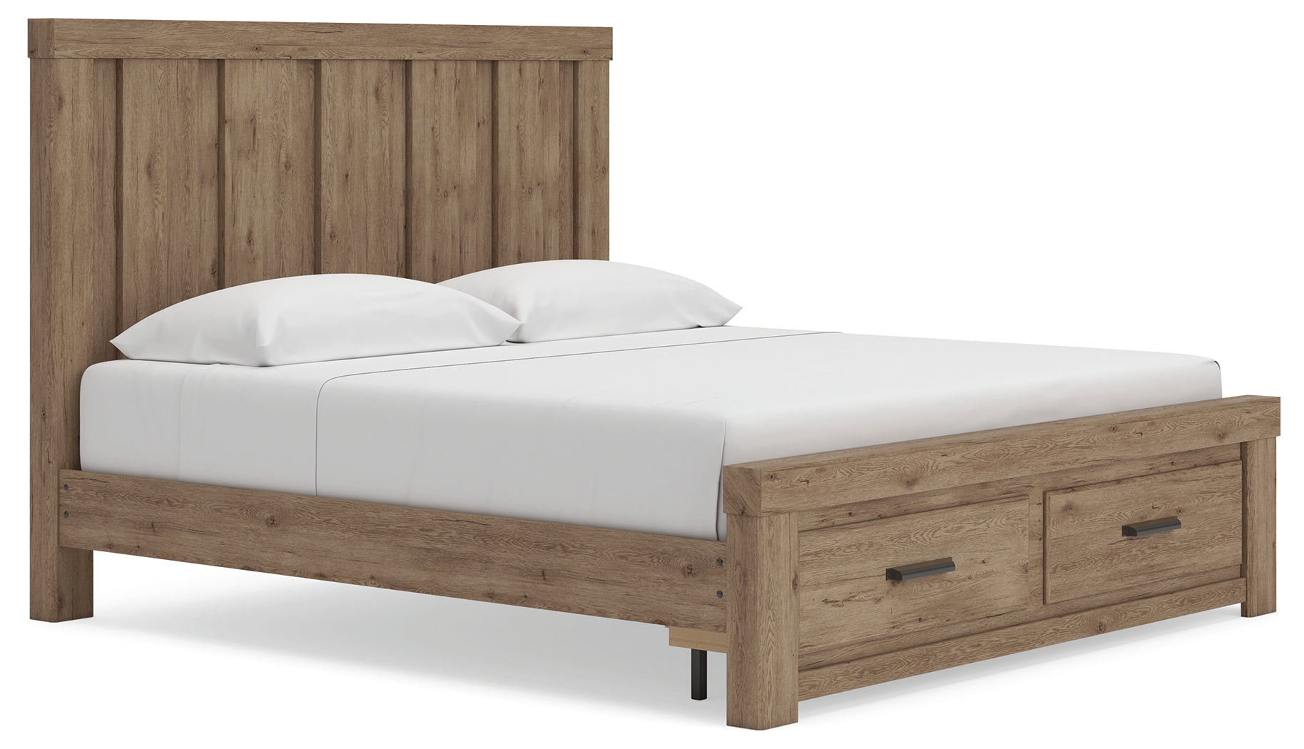 Oliandon Light Brown King Panel Storage Bed