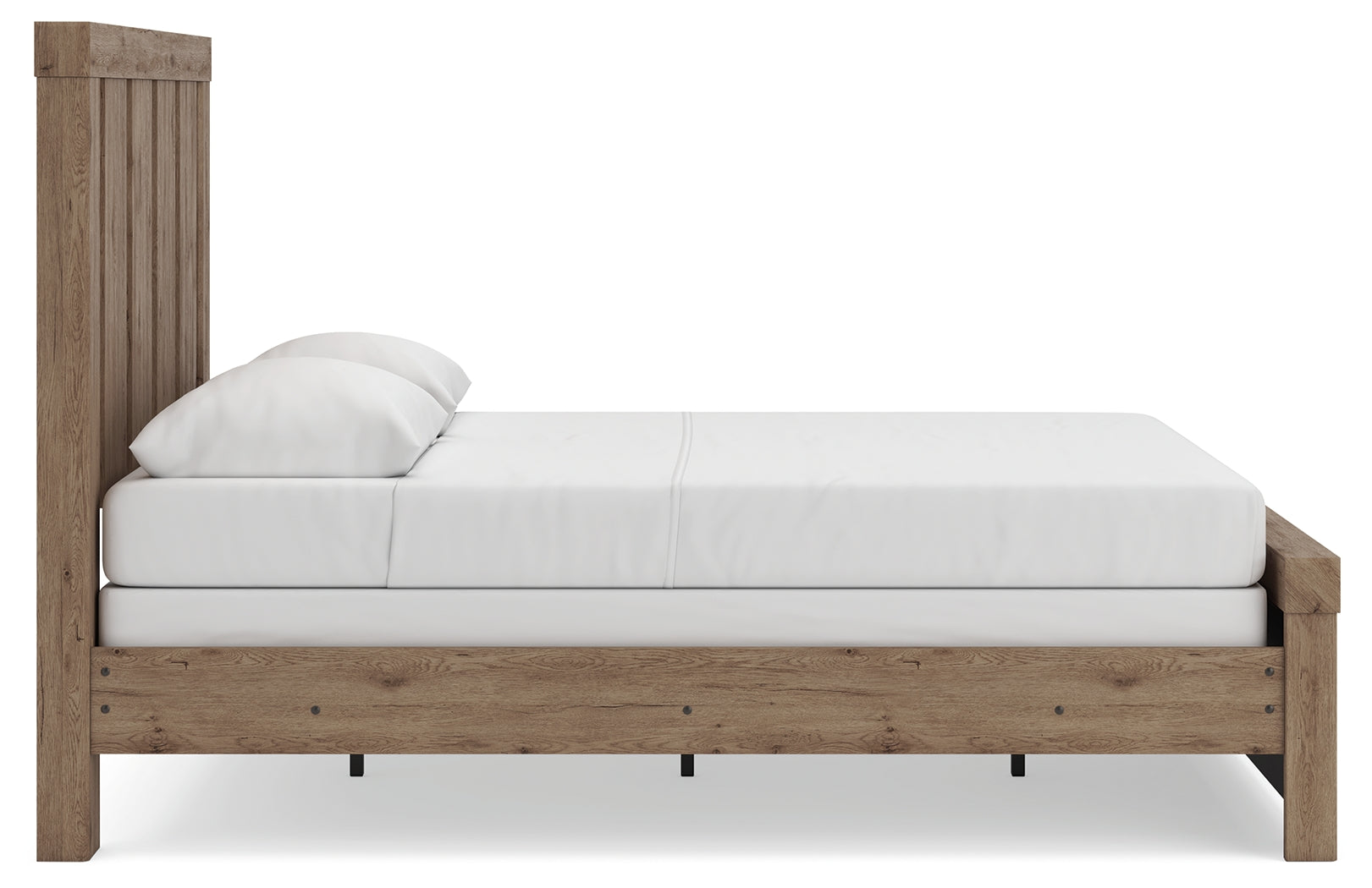Oliandon Light Brown Queen Panel Bed, Dresser and Mirror