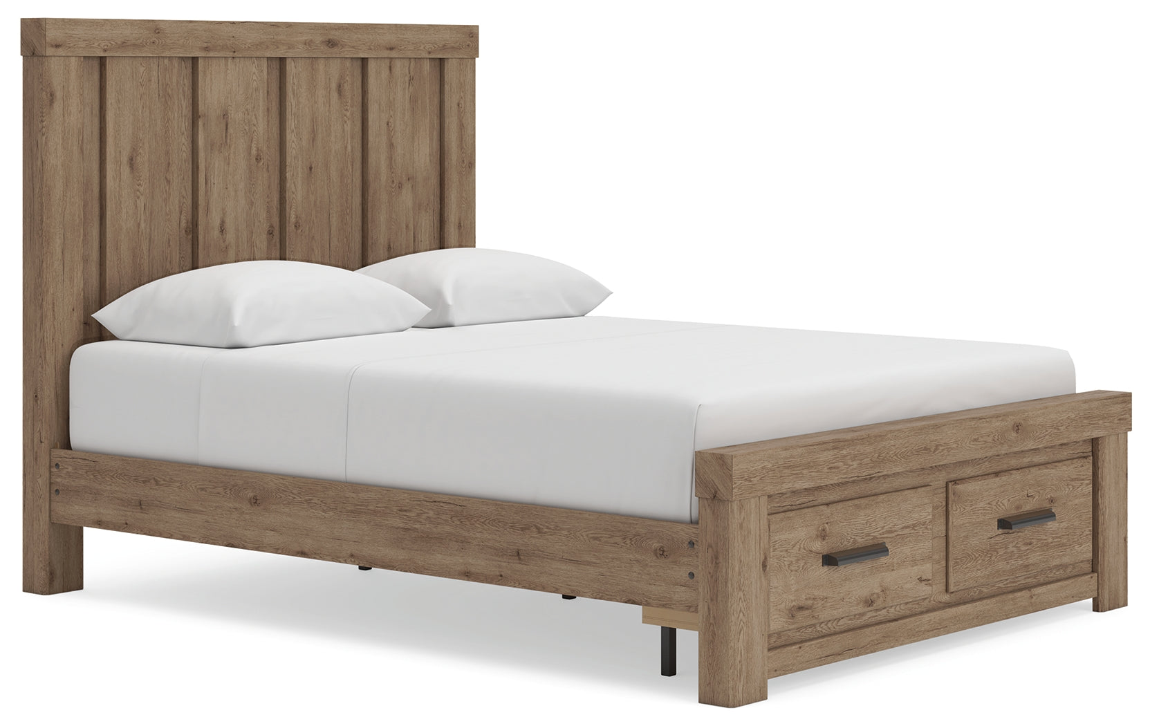 Oliandon Light Brown Queen Panel Storage Bed