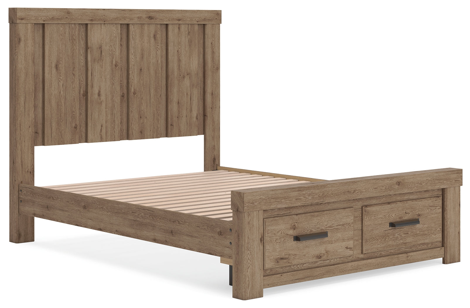 Oliandon Light Brown Queen Panel Storage Bed