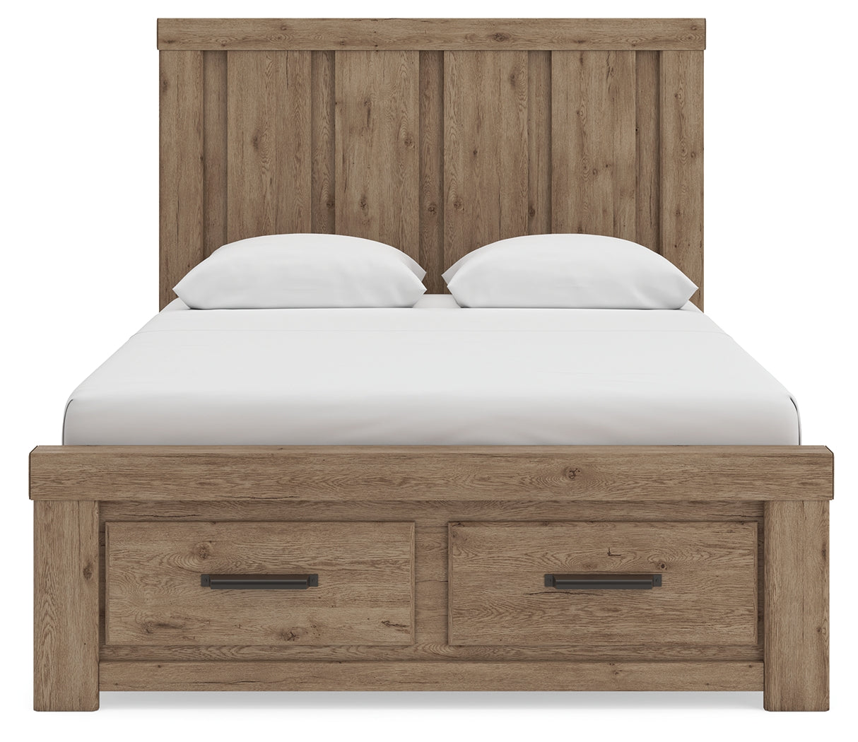 Oliandon Light Brown Queen Panel Storage Bed