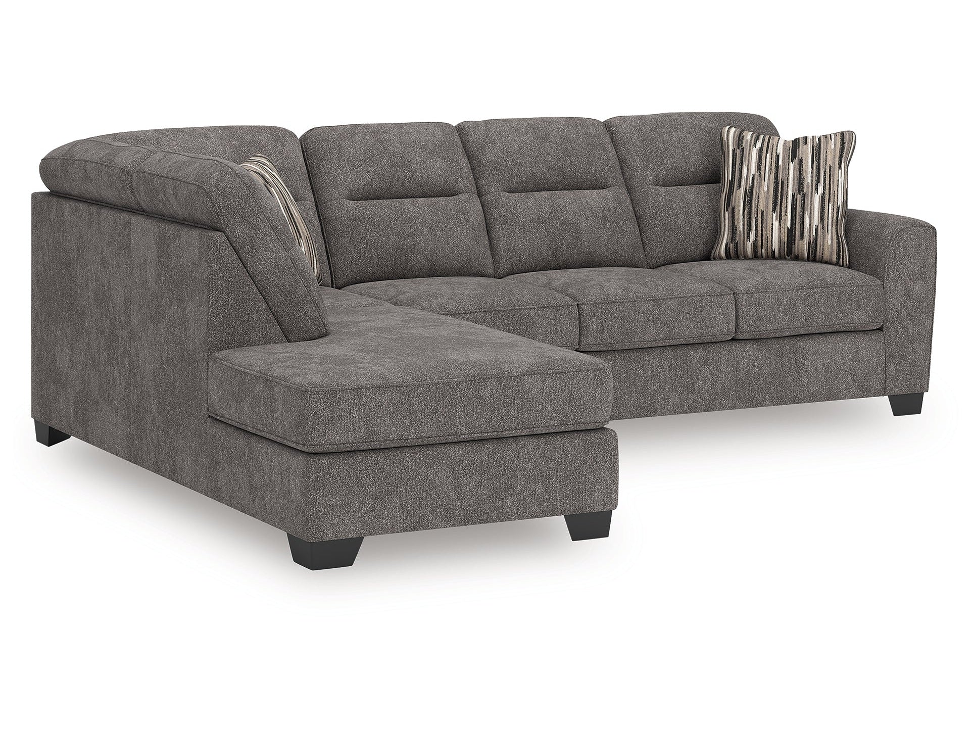 Olten Graphite 2-Piece LEF Sectional with Chaise