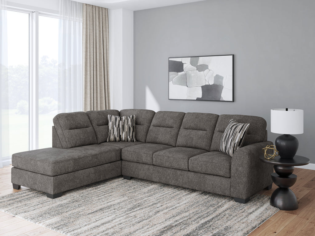 Olten Graphite 2-Piece LEF Sectional with Chaise
