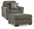 Olten Graphite Oversized Chair and Accent Ottoman