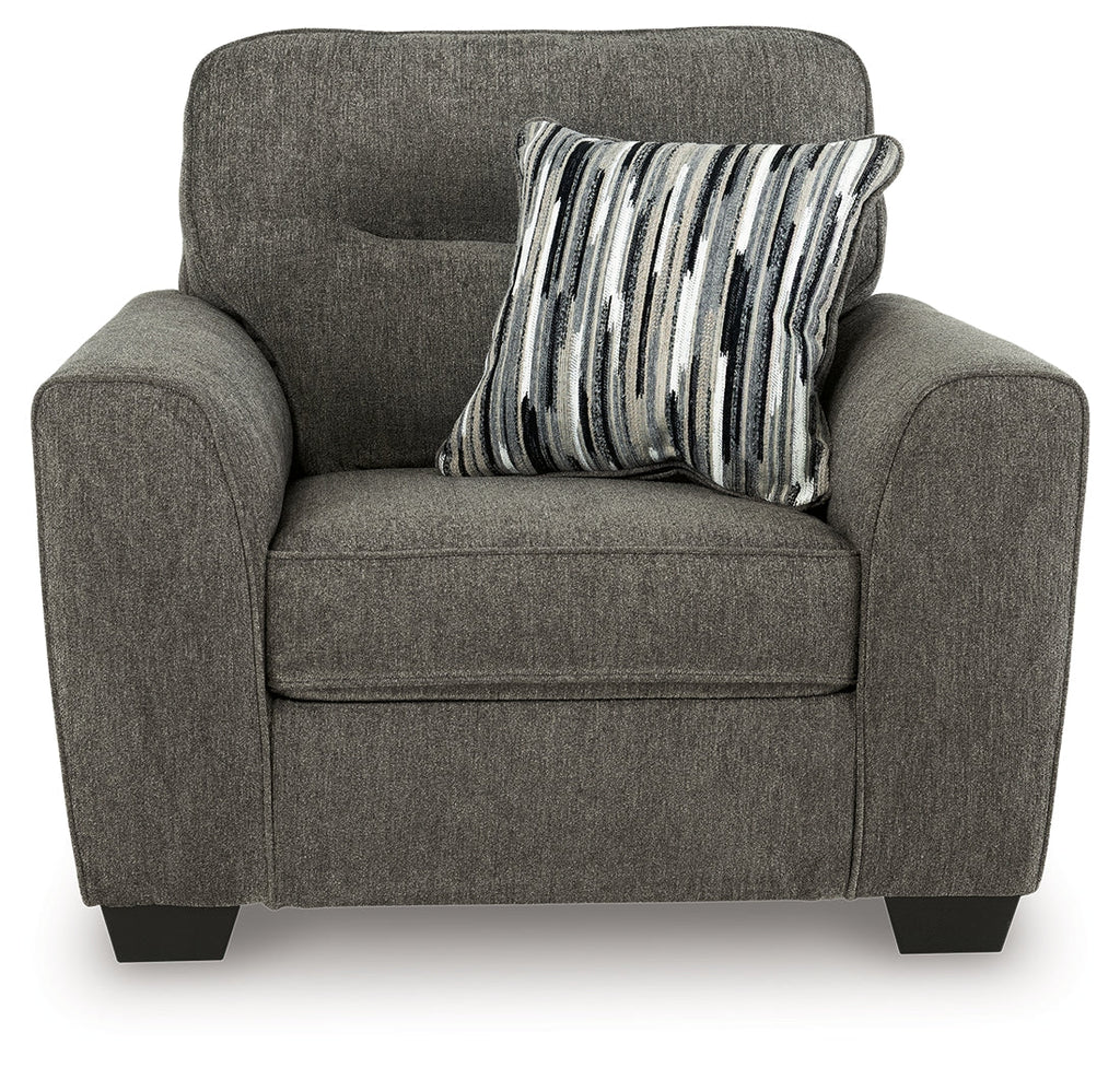 Olten Graphite Oversized Chair and Accent Ottoman
