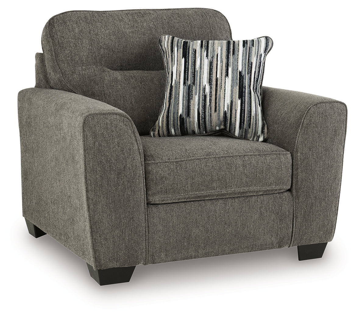 Olten Graphite Oversized Chair and Accent Ottoman