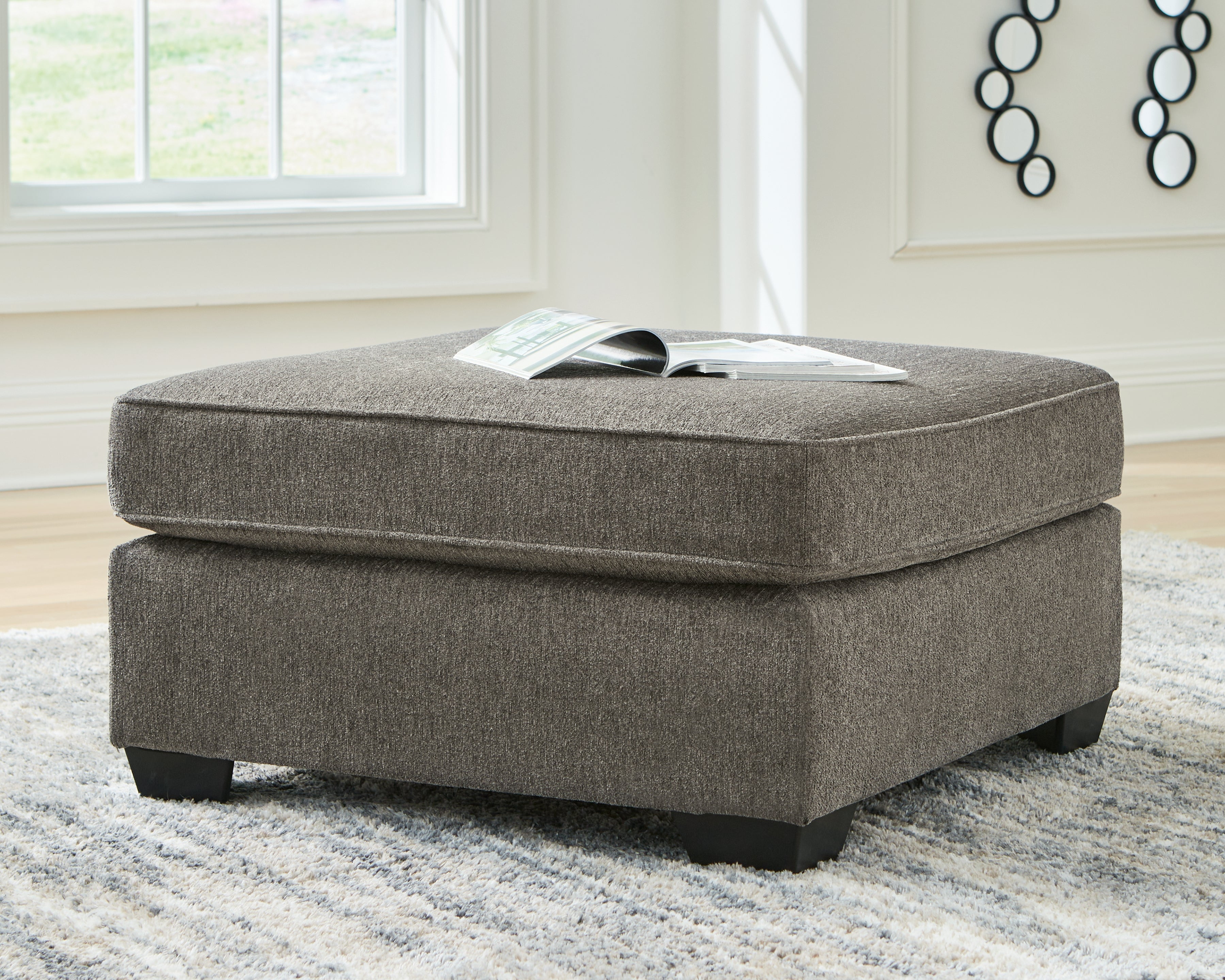 Olten Graphite Oversized Chair and Accent Ottoman