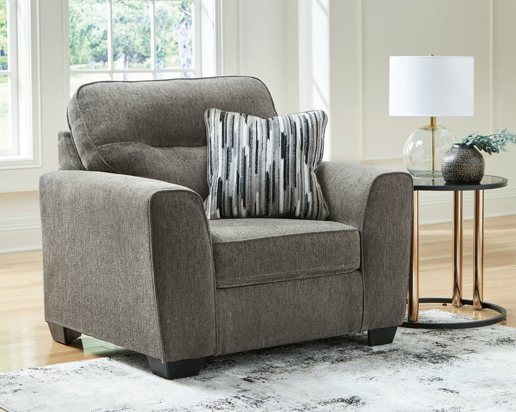Olten Graphite Oversized Chair and Accent Ottoman