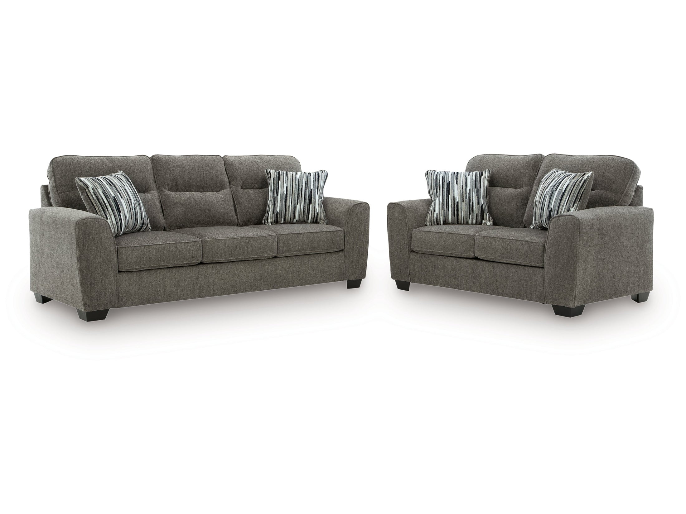 Olten Graphite Sofa and Loveseat