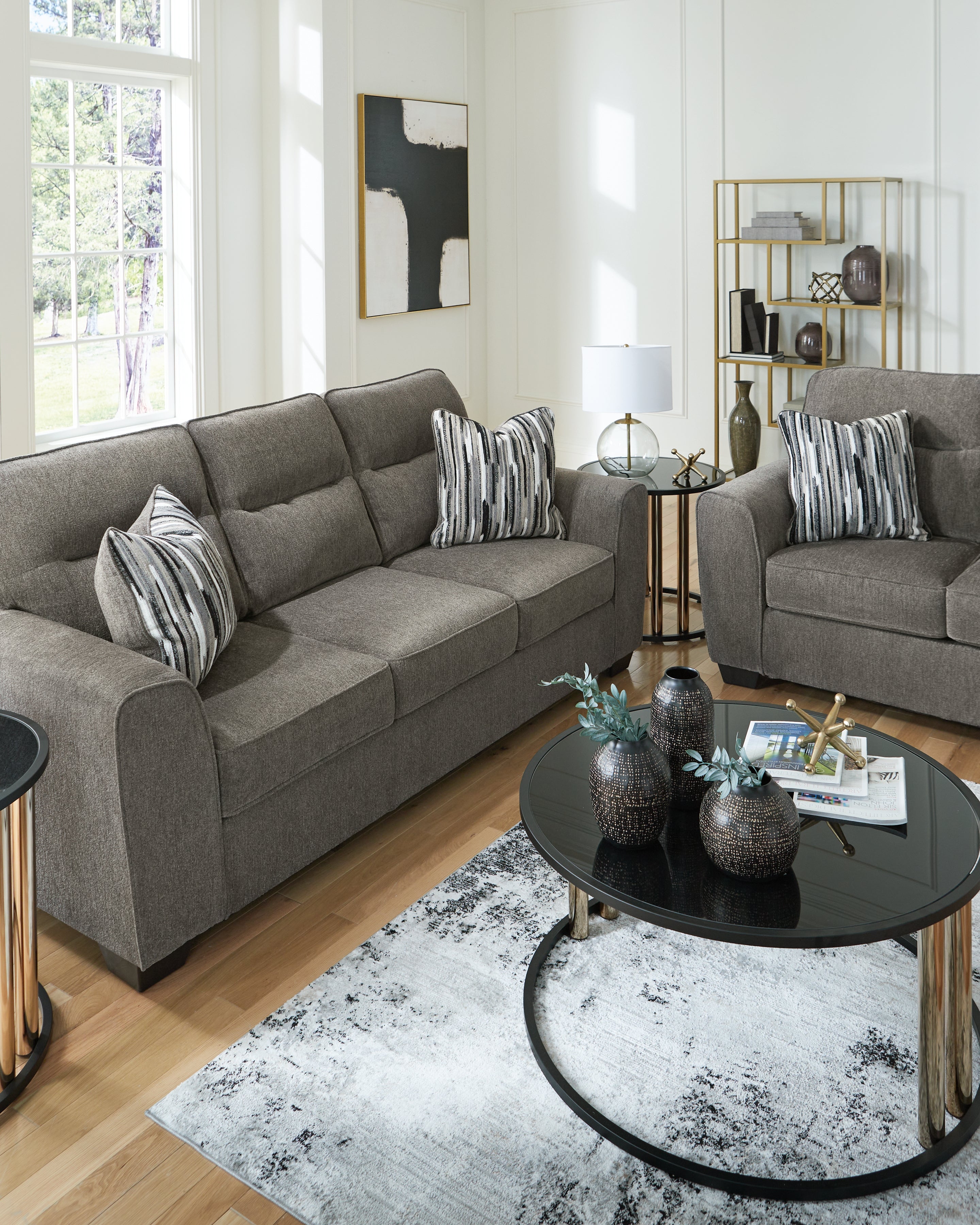 Olten Graphite Sofa and Loveseat