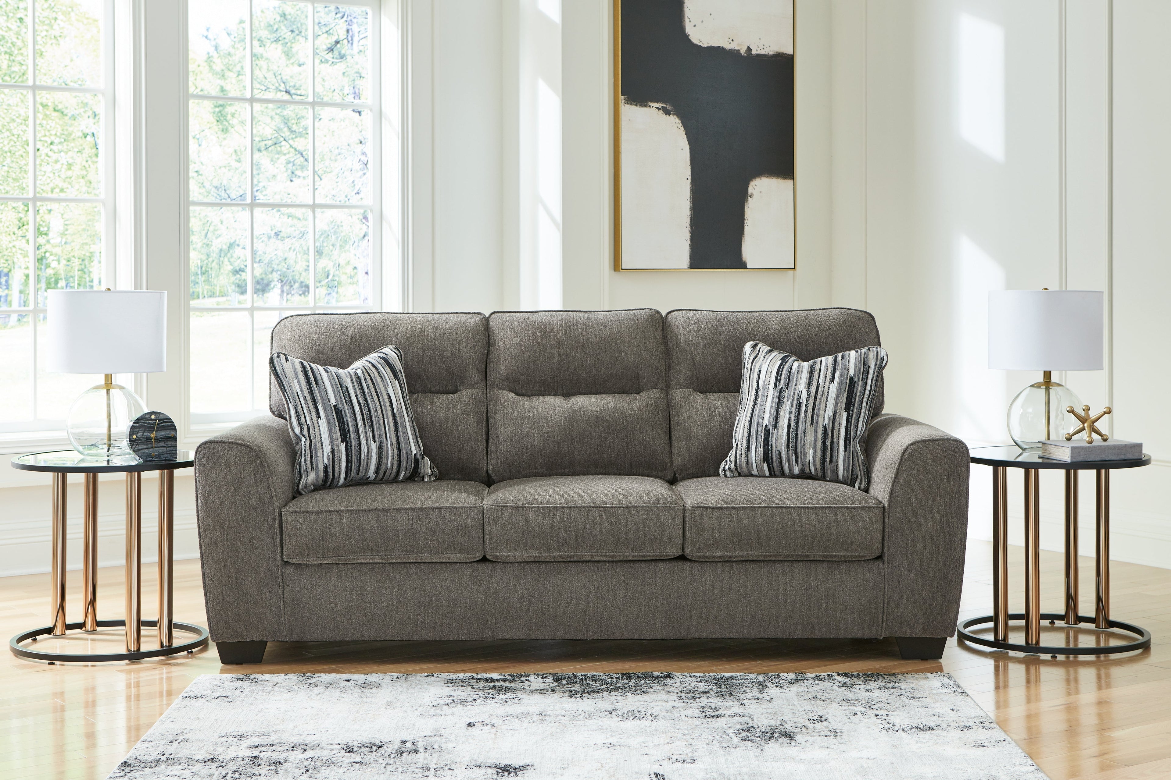 Olten Graphite Sofa and Loveseat