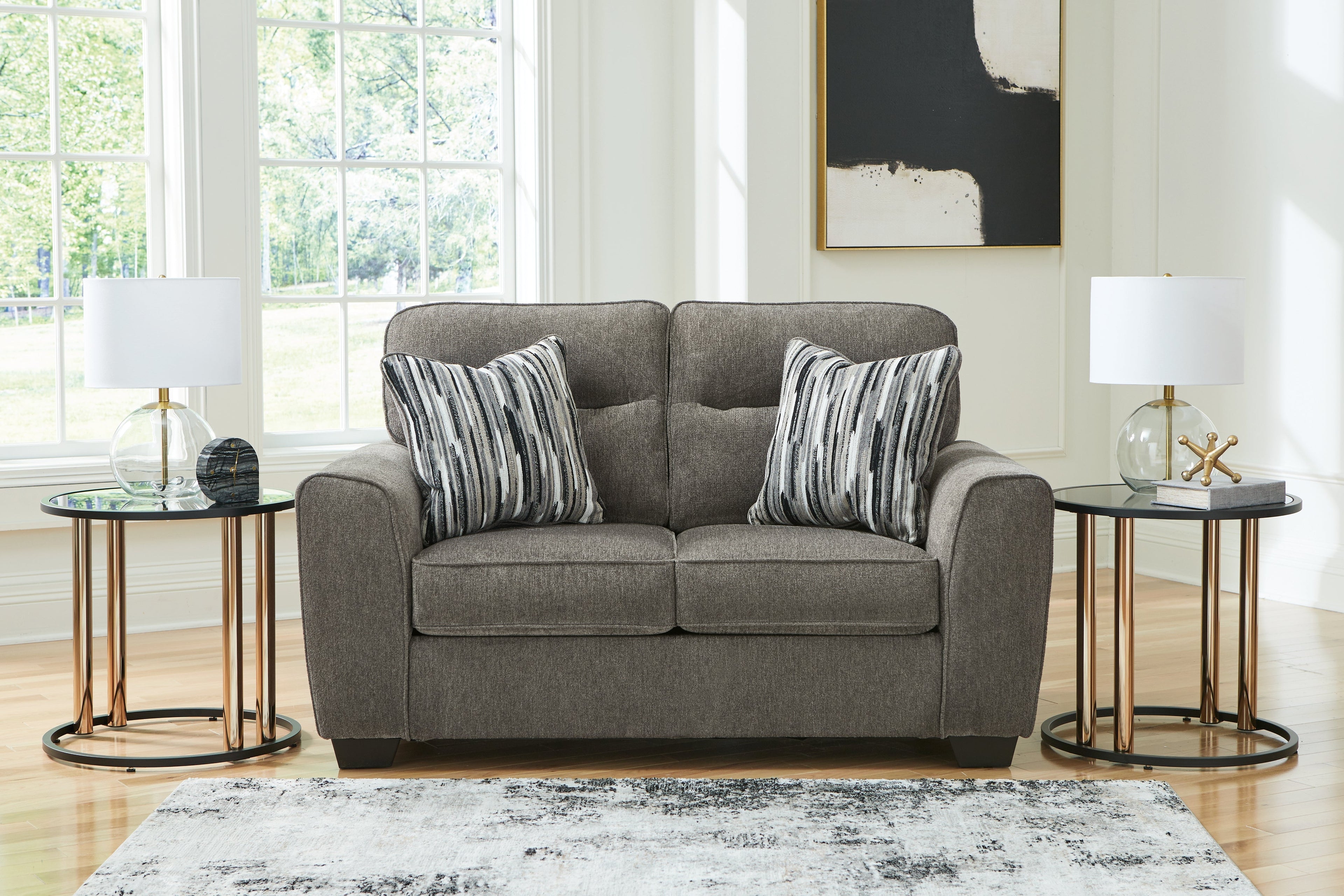 Olten Graphite Sofa and Loveseat