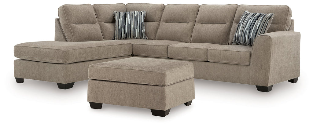 Olten Mocha 2-Piece Sectional with Chaise and Ottoman