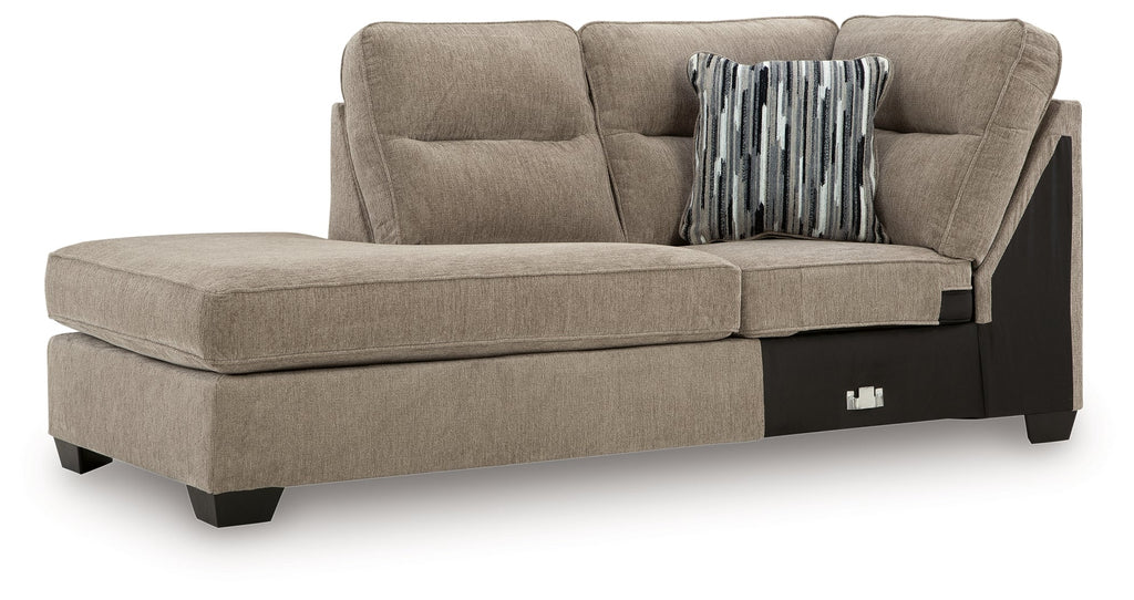 Olten Mocha 2-Piece Sectional with Chaise and Ottoman