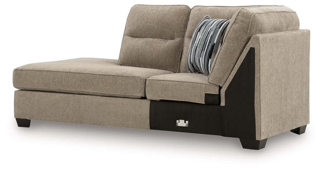 Olten Mocha 2-Piece Sectional with Chaise and Ottoman