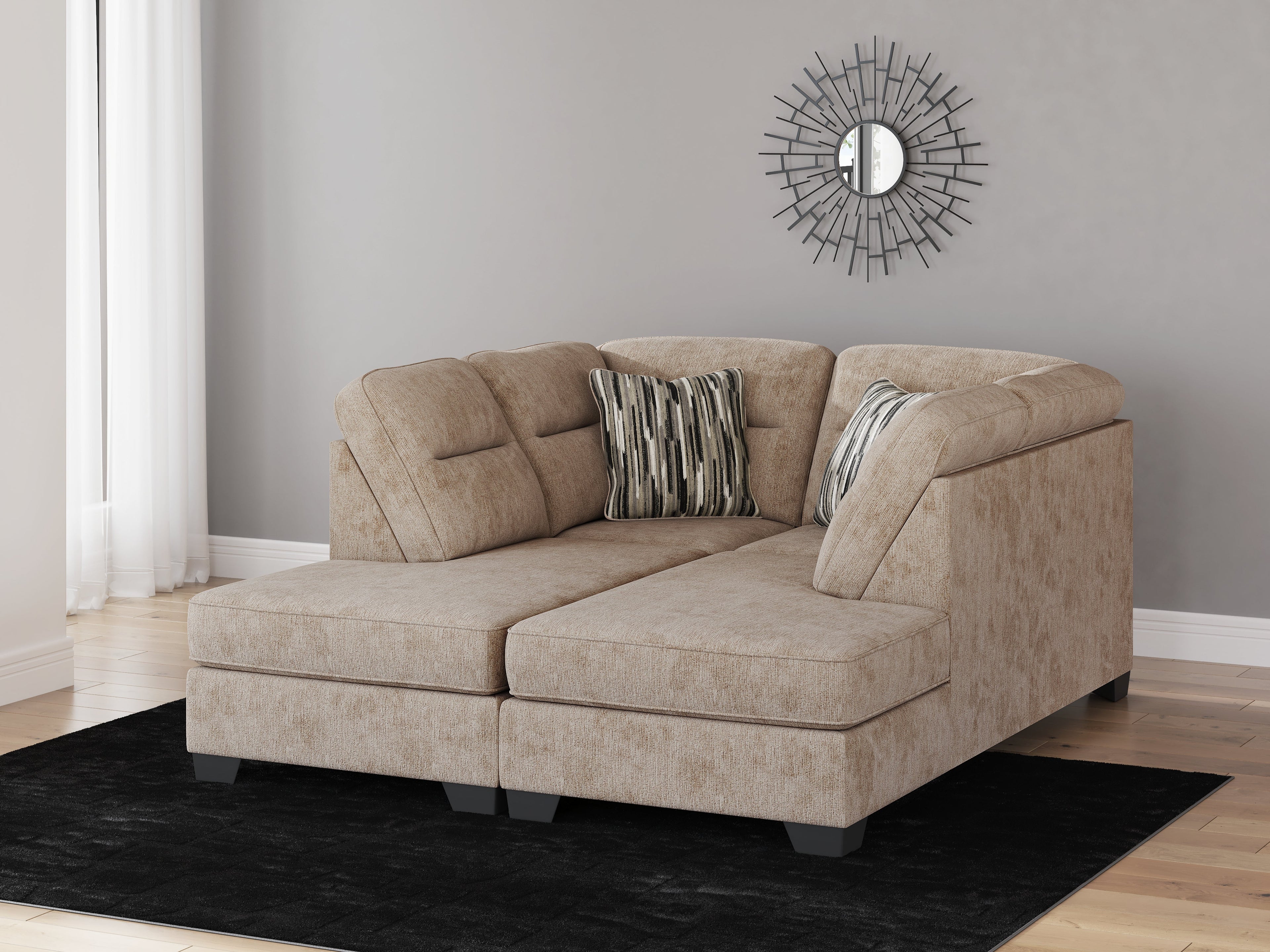 Olten Mocha 2-Piece Super Chaise